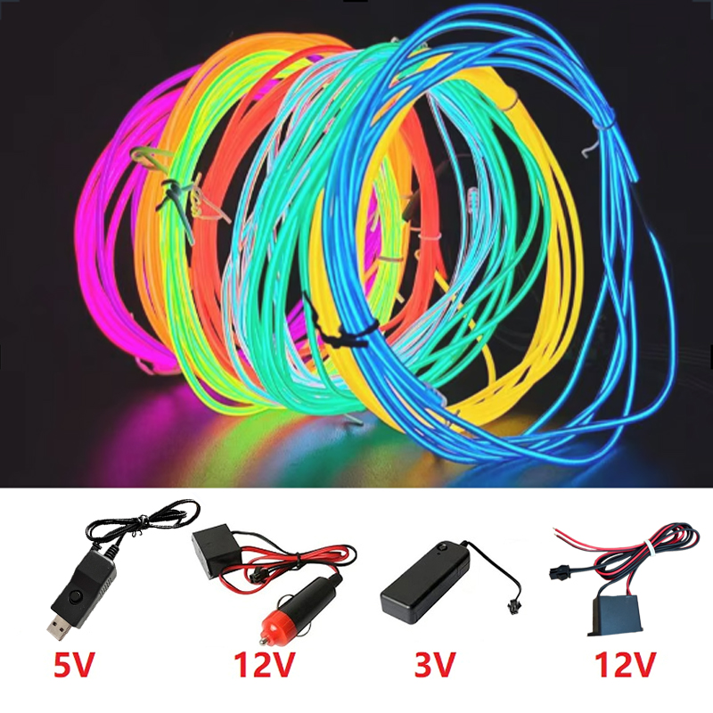 Led El Wire - EL Wire 10/5/3/1m Verlichte Lampen met