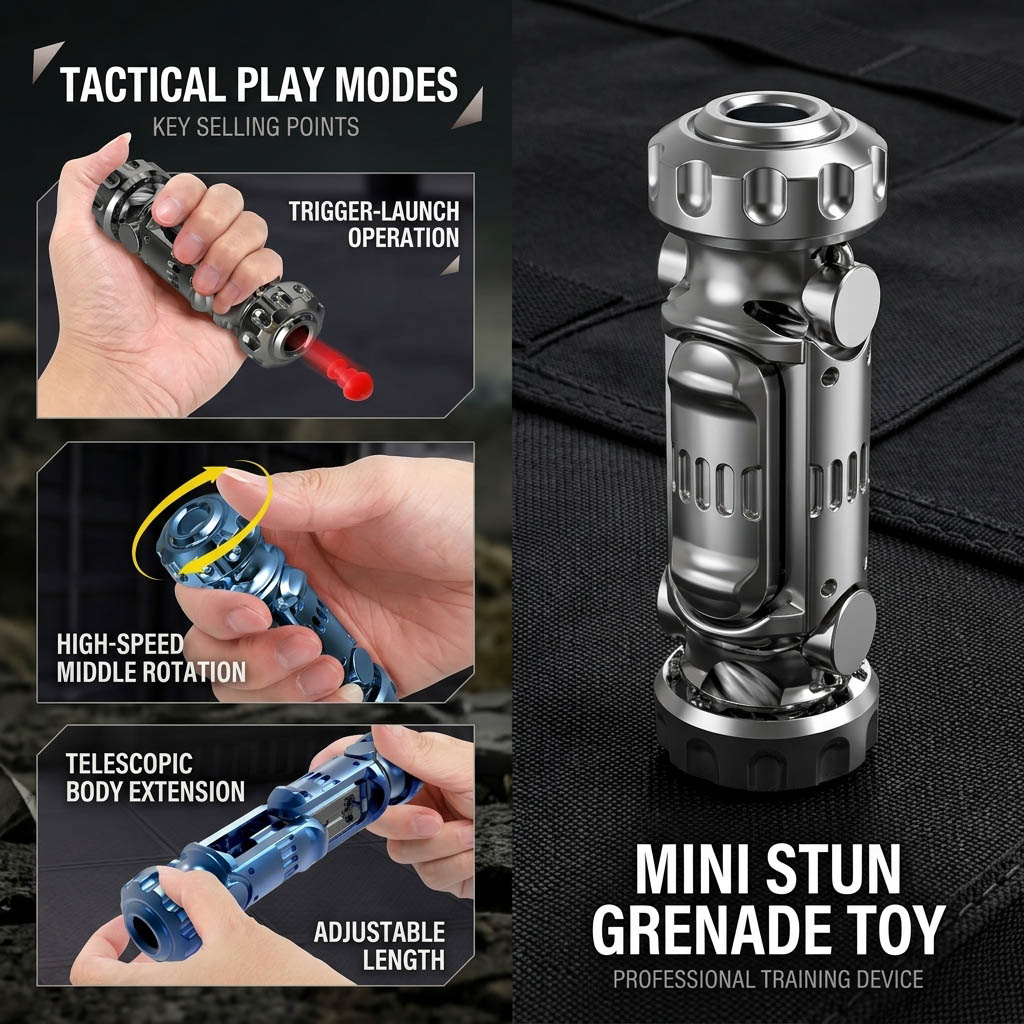 Cosplay Prop Pistol - Draaibaar tactisch speelgoedpistoolmodel, stressverlichtend fidget-speelgoed, coole