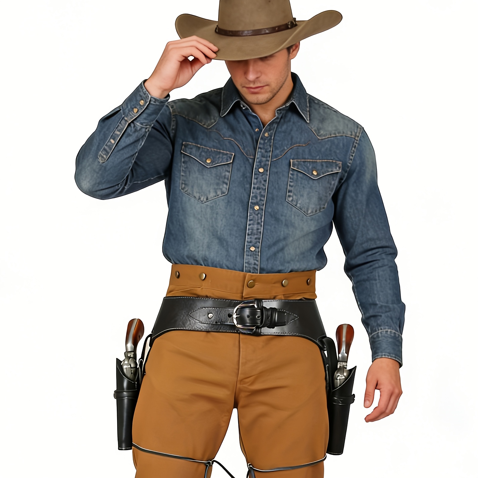 Cosplay Prop Pistol - Vintage West Cowboy Dijholster Holsters Met