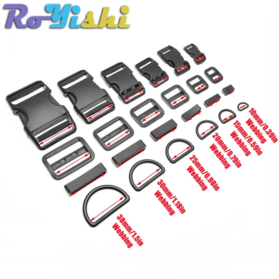 1-10 Set Plastic Zijdelingse O - D Ring Strap recensie en prijs