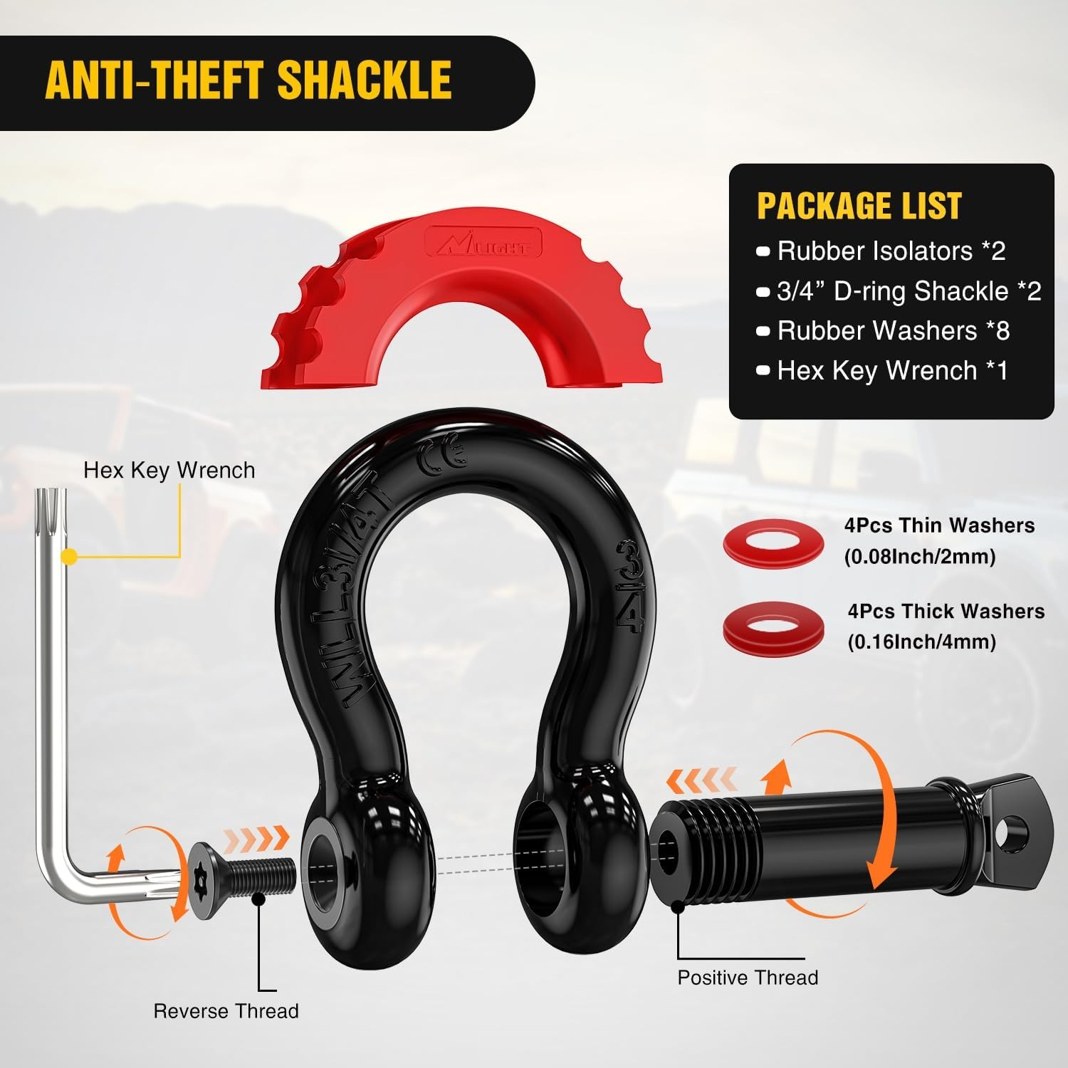 Nilight Offroad Recovery Kit 3 - D Ring Strap recensie en prijs